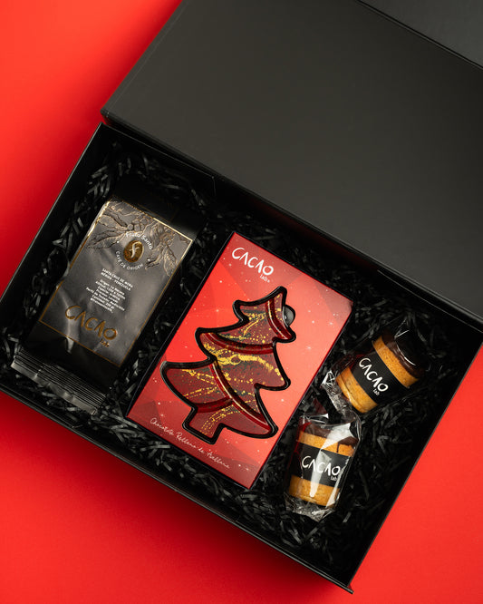 "NEW - Caja Deluxe Grande Barra Pino + Café + 2 Cookieshots"